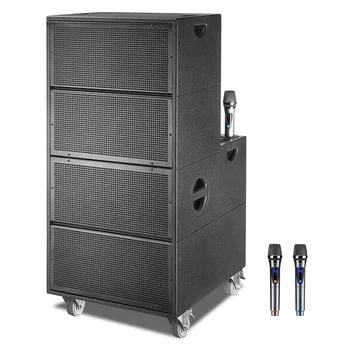 Mare DJ Bass Activ de Boxe Line Array Sistem de 18 Inch, baterie Reîncărcabilă de 12V/20A Baterie Petrecere Boxe Karaoke Cu Două MICROFON fără Fir