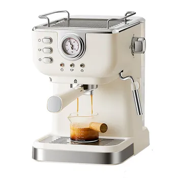 Mașină De Cafea Italiană Semi-Automate Biroul De Acasă De Înaltă Presiune Concentrat De Abur Bule De Lapte Ibric De Cafea, Bucătărie Alb