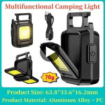 Mini Camping Breloc Lumină Buzunar Multifunctional Clip USB Reîncărcabilă Lanterna LED-uri în aer liber Portabil de Muncă Luminos COB Felinar