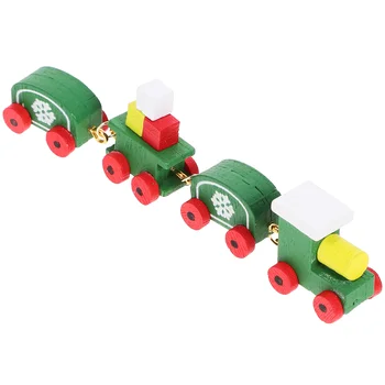 Mini Tren Casa De Ornament De Crăciun Jucării De Abur De Decor Din Lemn, Copilul Decoratiuni