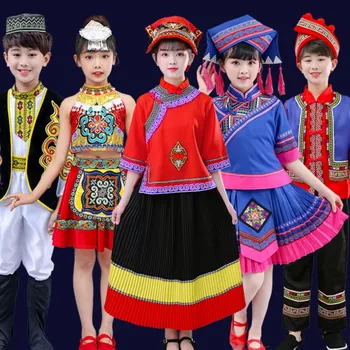 Minoritatea Costum pentru Copii Tujia mongolă Dai Fata Yi Băiat Celebru