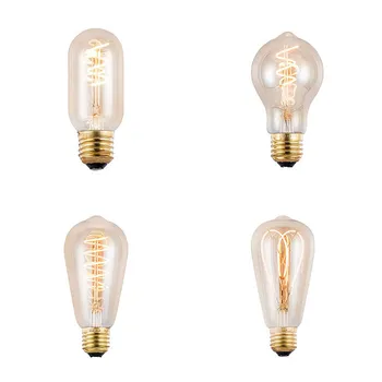 Moale, Cald, Alb 4W Estompat LED Filament, Becuri A19 T45 ST64 Vintage Edison E27 Becuri pentru Casa Baie Interioară în aer liber