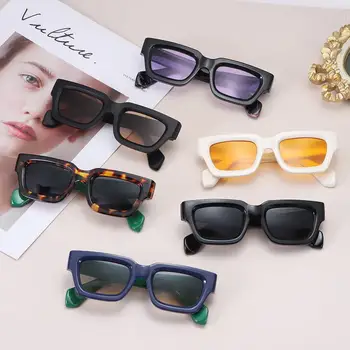 Moda Femei și Bărbați Protectie UV Mici Y2K Nuante Pătrat Ochelari de Soare Dreptunghi ochelari de Soare Rama Groasă