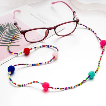 Moda Margele Colorate Ochelari Lanțuri Frânghie Pentru Femei Frumoasă Minge De Plus Curea Farmecul De Moda Ochelari De Soare Curea Cu Margele Cablul De Titular