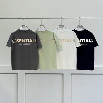 Moda Nouă bărbați Essentials tricou Reflectorizant scrisoare logo short sleeve High Street Hip hop Unisex supradimensionate bumbac Tees