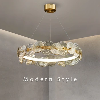 Modern Glass Design de Flori Pandantiv cu LED-uri Lampă Pentru Camera de zi, Sufragerie, Dormitor, Bucatarie Candelabru Tavan Inel de Suspendare Lumina
