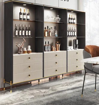 Modern si minimalist vin cabinet, cabinet de stocare, camera de zi, integrat perete confruntă TV cabinet, ușă de sticlă de lângă ea