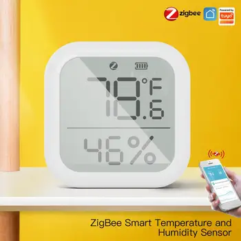 Moes Tuya ZigBee Temp & Senzor de Umiditate Termometru Higrometru Detector, tv LCD Display Smart Home