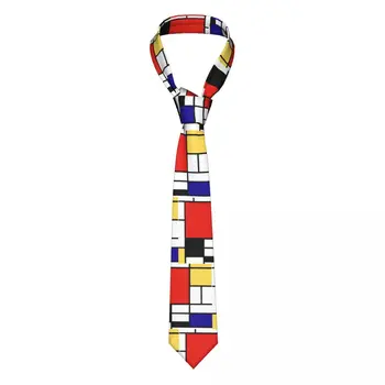 Mondrian Cravate Unisex Slim Poliester 8 cm Clasic Geometrice Abstracte de Artă Legături de Gât pentru Bărbați Accesorii Cravat Petrecere