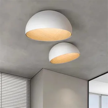 MOOSEE plafon lampă LED Simplu Creativ Lemn de nuc lumina Balcon Interior Lampa de Dormitor Alb sau negru culori hol lumina