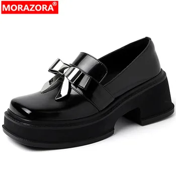 MORAZORA 2022 Noi Sosesc Fluture Nod din Piele Pantofi de Femeie Superficială Indesata Pantofi Rochie Doamnelor Populare Pompe