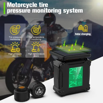 Motocicleta TPMS Monitorizare a Presiunii în Anvelope Sistemul de Senzori Pneuri de Testare Alarmă de Avertizare Solar Set Accesorii Moto Pentru BMW, Honda, Suzuki