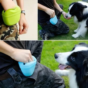 Mâncare pentru câini sac de câini de formare gustare buzunar silicon talie pachet portabil în aer liber, mersul pe jos câinele Agățat stil pachet