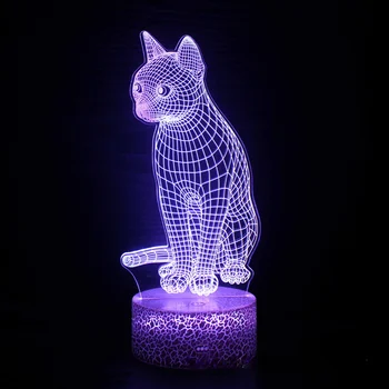 Nighdn 3D Lampa Iluzie Pisica Lumini de Noapte pentru Camera pentru Copii Decor cu LED 7 Culori Chaging Lampă de birou cu USB de Noapte Cadouri