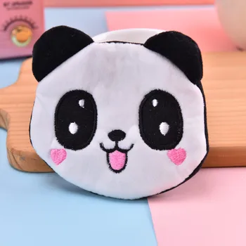 Noi de Pluș Drăguț Monede Portofel Panda Animal Femeie Portofel cu Fermoar, Poseta de Monede USB, setul cu Cască cu Fir Mini Sac de Depozitare Cheie Geanta Cadou Copii