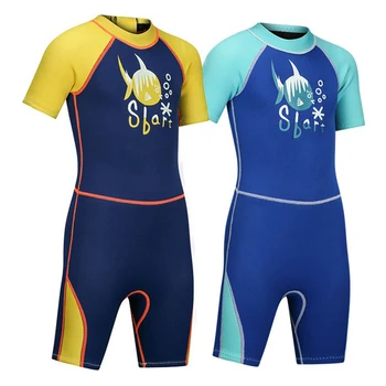 Noi Neopren 2MM Copii Scufundări-O singură Bucată Maneci Scurte protecție Solară Costume de baie Caldă de Surfing Costum de Plajă, Sporturi de Apă, Costume de baie 2023