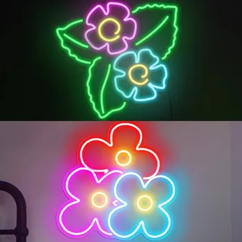 Norocos Flori Lumini de Neon Clover LOGO Birou Coridor Logoled Lumini Lumini de Noapte Animație Semne KTV DecorativeSigns