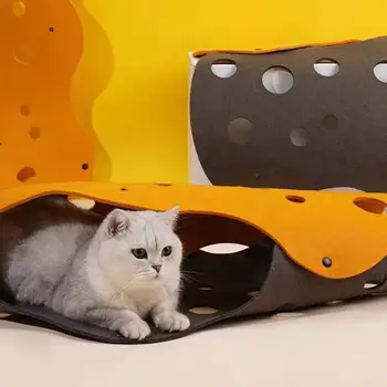 NOU animal de Companie Simțit Diy Despicare Tunel Deformabile Pisoi Cuib Interactive Jucărie animale de Companie Accesorii Pentru Pisici de Interior