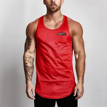 Noua Moda Sport Mens Running Vest Musculare Antrenament Plasă de Îmbrăcăminte Casual Rezervor de Fitness de Top fără Mâneci Rapid-uscat Gâtul Rundă bluze de corp