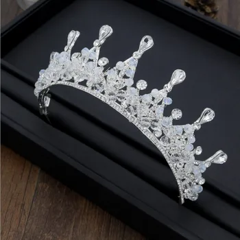 nunta coroana bentita pentru Femei mireasa Diademe Regina Vintage cristal Margele stras Coroana Mireasa nunta seara de păr bijuterii
