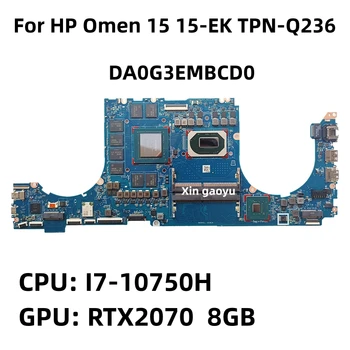 Original DA0G3EMBCD0 Placa de baza Pentru HP Omen-15 15-EK TPN-Q236 Placa de baza Laptop I7-10750H GPU:RTX2060 RTX2070 8G 100% Testat OK