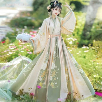 Original Flori, Chineză Tradițională Hanfu Îmbrăcăminte, Vechi Zână Rochie, Doamne Elegante, coreeană și coreeană Joc de Rol