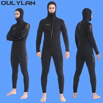 Oulylan Super Elastic Costum de scafandru din Neopren Surfing Spearfishing Scuba 7MM Costum Barbati-O singură Bucată Îngroșat Rece și Caldă CR