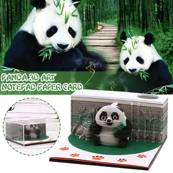 Panda 3D Art Notepad Hârtie Memo Pad Drăguț Hârtie Notă Bloc Gigant Panda Note Note de Copii 3D Pad Lipicios Cadouri U5K0