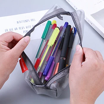 Papetarie Pungi pentru Elev Examene Simplu Plasă Transparentă Caz Creion Școală Birou Portabil Pen Sac de Papetărie Sac de Depozitare