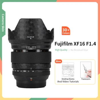Pentru Fujifilm 16mm Piele XF 16mm F1.4 Obiectiv De Piele Anti-Zero De Protecție Autocolant Folie De Piele Circuitului De Linie De Culori De Aur