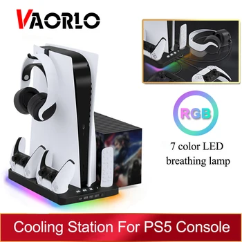 Pentru PS5 Cooler cu RGB Lumini și Dual Controller Stație de Încărcare 16 Sloturi de Joc PS5 Stand de Răcire Ventilator pentru PS5 Disc/Digital Nou