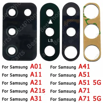 Pentru Samsung Galaxy A21 A21s A31 A41 A51 A71 5G A01 A11 Capacul Obiectivului din Spate aparat de Fotografiat Lentilă de Sticlă Cu Adeziv Autocolant Piese de Schimb