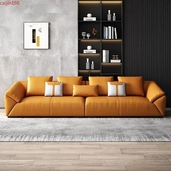 Personalizat privat Italian lumină de lux din piele de artă canapea simplu Nordic camera de zi canapea de trei sau patru persoane combinație canapea