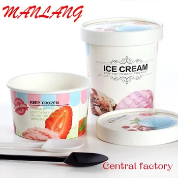 Personalizate Personalizate gheață vas de hârtie de Unică folosință de gheață ceașcă de hârtie îngroșat iaurt ceașcă Gheață hârtie castron Ambalate castron