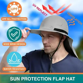 Pescuitul de vară Pălărie Față, pe Gât, Soarele de Protecție Anti-UV Pălărie Respirabil Alpinism în aer liber Largă de Echitatie Suncreen Pliabil Drumeții Br F2N1