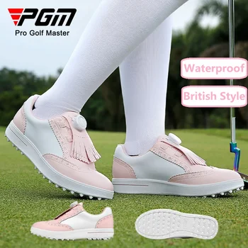 Pgm Doamnelor Stil Britanic Ciucure Pantofi de Golf pentru Femei Impermeabil Elegant Golf Adidasi Ușoare, Non-alunecare de Piroane Încălțăminte Sport