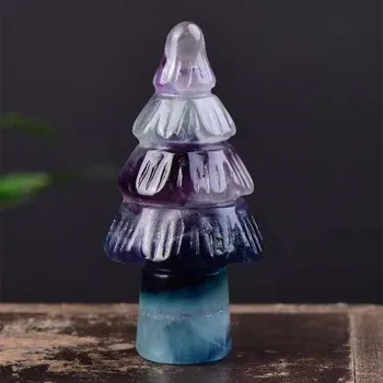 piatra naturala cristale de cuarț sculptate pom de Crăciun minerales pietre pretioase reiki de vindecare decor acasă