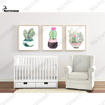 Plante verzi Cactus Arta de Perete Panza Pictura Stil Nordic Postere si Printuri de Imagini Decorative pentru Living Decor Acasă