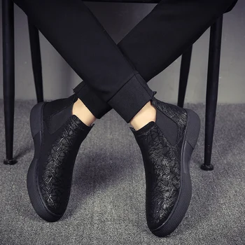 platforma ghete pentru barbati de moda chelsea boot real pantofi din piele balerini pantofi respirabil glezna botas masculinas botines hombre mans