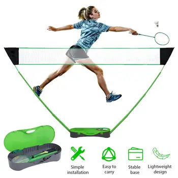 Portabil Badminton Net Set de Pliere Volei pe Net Tenis cu Racheta de Badminton Stea în aer Liber Curte