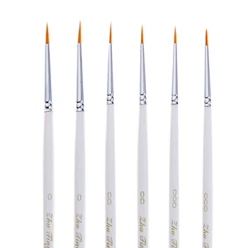 Profesională Mâner din Lemn Nailon Păr 6pcs Pictura pe Corp Liner Brush kit Desen Detaliu Set Perie pentru Unghii de Frumusete