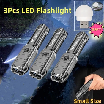 Puternic Lanterna LED-uri Gigant Luminoase Tactice, Lanterne Reincarcabile USB 18650 Impermeabil Zoom Pescuit, Vânătoare Lanterna LED-uri