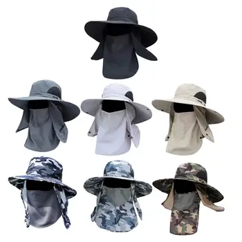 Pălăria de pescuit Usor Respirabil Soare cu Capac Detașabil Față, pe Gât, Clapeta de Acoperire Găleată Pălărie pentru a Călători Grădinărit Alpinism Plaja