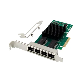 Quad-Port PCI-E placa de Retea Gigabit PCI-E X1 I350-T4 RJ45 Server placa de Retea de pe Desktop Moale Router, placa de Retea Gigabit