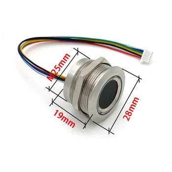 R503 Circular, Rotund RGB Inel Indicator LED de Control DC3.3V MX1.0-6pini Capacitiv de Amprente Modulul Senzorului de Scanner, 15Mm