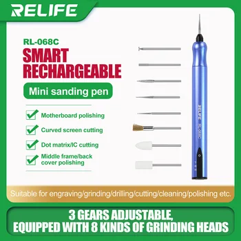 Relife RL-068C Viteză Reglabilă Gravor Electric Slefuire Pen Mică Mașină de Rectificat Mini Set de scule DIY Jad Gravură Pen Polis