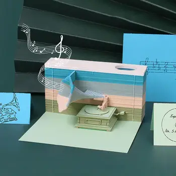 Retro Sentimentele Fonograf 3D Tampoane Memo Trei-dimensional Note Bloc Nou An de Crăciun Cadou de Ziua de nastere