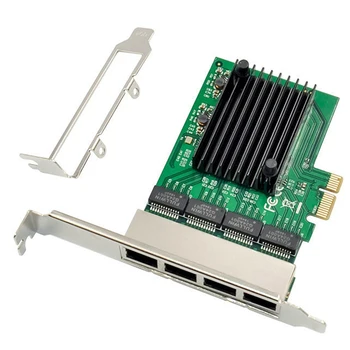 RJ-45 4-Port Ethernet Server Adapter placa de Retea Gigabit PCI-E X1 Interfață
