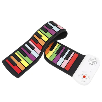 Rola de Pian 49 Taste din Silicon Portabil Colorate Tastatură Moale Pian Electronic Rainbow Cheie baterii Tastatură de pian Cheie