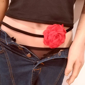 Romantic și elegant rose talie centura burta lanț de vara pentru femei bikini reglabil frânghie lanț de corp bijuterii cadou pentru prietena